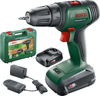 Zdjęcie produktu dla BOSCH Home & Garden 06039D4002 BOSCH Home & Garden UniversalDrill 18V Akumulatorowa wiertarko-wkrętarka 18,0 V, z 2 akumulatorami