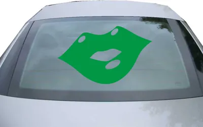 Produktbild von Indigos UG - Aufkleber Heckscheibe & Motorklappe DE2402 - grün - 600x366 mm - Kussmund - Auto Scheiben Fenster Heckklappe Tuning Racing JDM - Die cut