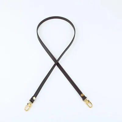 Immagine prodotto di Cinghia per borsa, realizzata in resistente pelle bovina, compatibile con la maggior parte delle borse, colore marrone scuro, fibbia dorata, lunghezza 110 cm