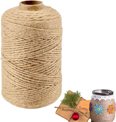 Produktbild von 500m*2mm Hanfseil, Juteband, Paketschnur, Juteschnur, Natur Jute Kordel für DIY, Haushalt, Kunsthandwerk, Gartenarbeit und Dekoration