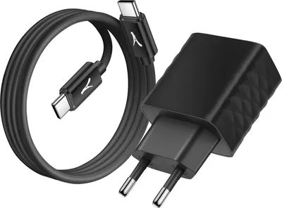 Produktbild von USB / USB-C 20W Netzteil + USB-C-Kabel, Akashi – Schwarz