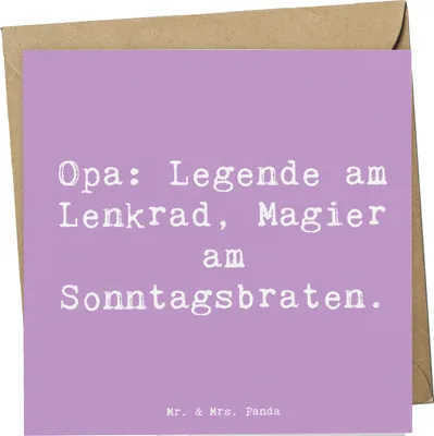 Produktbild von Mr. & Mrs. Panda Glückwunschkarte Spruch Opa Legende - Lavendeltraum - Geschenk, doppelkarte, Grußkarte, Familienmitglieder, Großpapa, anlasskarte, Freude, Klappkarte
