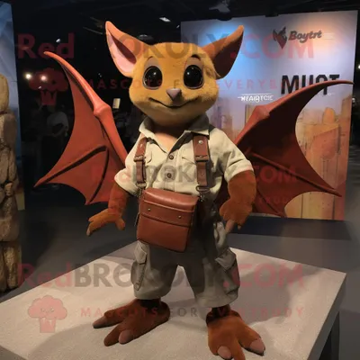 Obrázek produktu pro Postava REDBROKOLY maskota Rust Bat oblečená s Mom Jeans a taškami Messenger