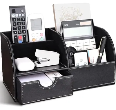 Produktbild von Elzusha – PolyurethanBüroorganizer, leer – Stifthalter – Schreibtischorganizer – Büroaccessoires – 6 Fächer – 28 x 14,5 x 14,5 cm