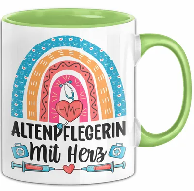 Produktbild von Altenpflegerin Mit Herz Tasse Lustiges Geschenk Für Altenpflege (Grün)