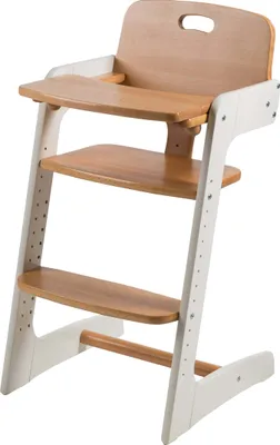 Produktbild von roba Treppenhochstuhl 'Kid Up', Massivholz, weiß/natur, mitwachsender Hochstuhl für Babys und Kinder