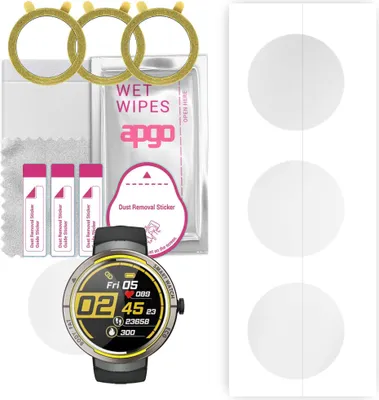 Produktbild von apgo 3 Stück Schutzfolie, klar, kompatibel mit Kumi KU5 Smartwatch, Hydrogel Displayschutzfolie mit Positionierhilfe, Displayfolie, robust und kratzfest