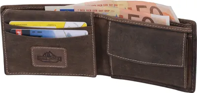 Produktbild von kleine Herrenbörse Leder, Fettleder braun