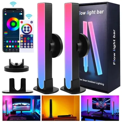 Produktbild von RGB Desktop Hintergrundbeleuchtung, LED-Lichtband, Gaming-Mikrofon-Lampe, Bluetooth-Musiksteuerung für stimmungsvolle Atmosphäre