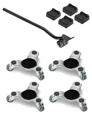 Produktbild von VEVOR Möbelroller, 200 kg Tragfähigkeit, 3-Rad-Stahl 6,3" Tri-Dolly Schwerlastheber mit dreieckigem Drehrollen, Kohlenstoffstahlplatte, Möbelheber-Werkzeugsatz für Geräte, Sofa, Kühlschrank, 6.3x6.3 Zoll