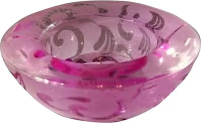 Image de Bougeoir en verre rose bas