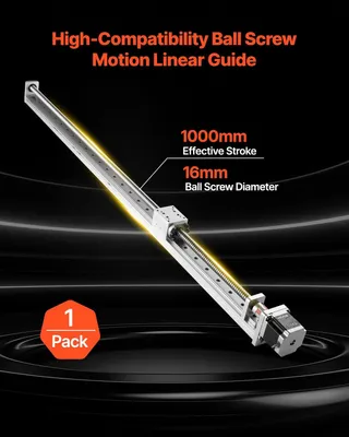Productafbeelding van Lineaire geleider, 1000 mm slag, werkgebied, kogelomloopaandrijving, CNC lineaire geleider, actuator, motor aangedreven, Nema 23 stappenmotor, hoge precisie, geschikt voor graveermachine, CNC-freesmachine, 3D-printer