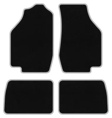 Produktbild von Fußmatten Velours Schwarz/Silber für Honda Civic IV 1987-1991 Set 4-tlg