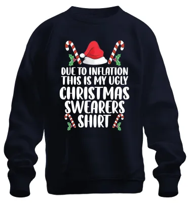 Obrázok produktu pre Inflation Ugly Christmas Sweater Shirt - Weihnachten Xmas Christmas Uni pulóver, Navy, M