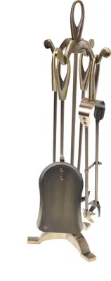 Image de Aqbau® Couvert de cheminée 4 pcs | Garniture de cheminée Patina Accessoires de cheminée | Couvert de cheminée | Outil de cheminée tisonnier