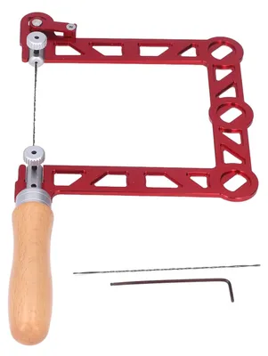 Image de Scie sauteuse de précision - Manche en bois - Boîtier en aluminium - Idéale pour la menuiserie - Conception ergonomique - Livrée avec une lame de scie - Scie manuelle