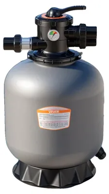 Image de Filtre à sable VEVOR, cuve de filtration de 450 mm, système de filtration à sable de 151 l/min, réservoir de filtration avec vanne multivoies à 7 voies, modes de lavage à contre-courant, rinçage, circulation, eaux usées, hiver et fermeture, pour piscines hors sol