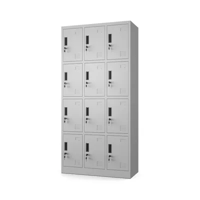 Produktbild von Metallschrank Abschließbar 12 Spinde Umkleideschrank Stahl 185x90x40 cm