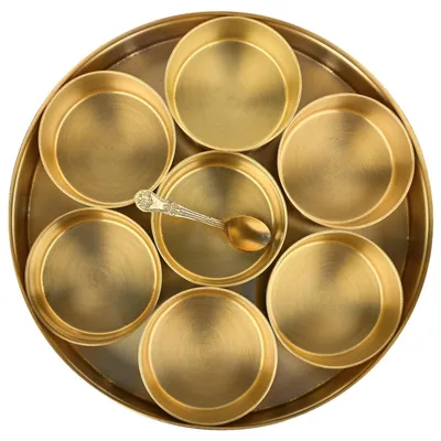 Gewürzbox Masala Dabba mit 7 Schälchen, Löffel, Deckel, 17,8 cm