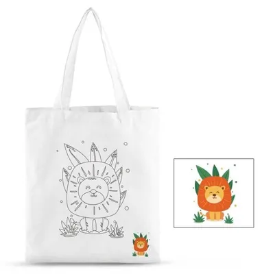 Productafbeelding van Omgoods - Herbruikbare DIY Canvas Schoudertas met Cartoonprint