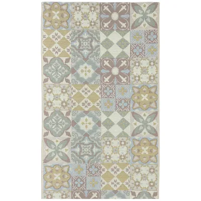 Produktbild von In- und Outdoor Teppich Läufer - 60x140 cm - Beige - Flachgewebe-Teppich - Küchenläufer - Wetterfest - SELENA