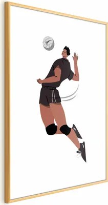 Produktbild von Posterpapier Poster - Volleyball Player on a Light Background - Illustration 60x90 cm Abstrakt i-B-10052-ao-a