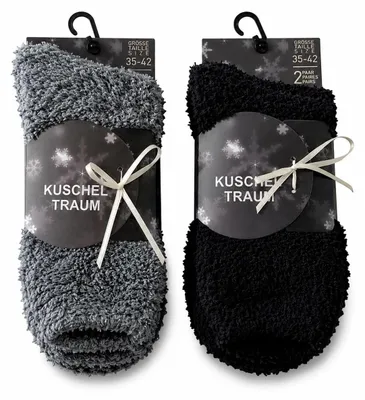 Produktbild von Sockswear 4 Paar Kuschelsocken 35-42 Uni Bettsocken Damen Kuschel Socken Haussoc