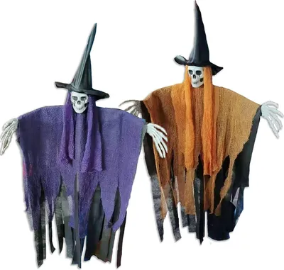 Produktbild von Halloween hängende Geisterhexe hängendes Skelett Halloween Party Requisiten für drinnen und draußen Geisterhaus Dekoration Requisiten Halloween Dekoration