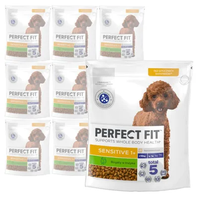 Zdjęcie produktu dla Perfect Fit Sensitive Indyk 9x825g Sucha Karma Dla Dorosłych Psów Małych Ras