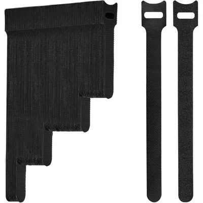 Immagine prodotto di Fascette stringicavo Klett, riutilizzabili, 120 pezzi, colore nero, lunghezze 10/15/20/25 cm, per la gestione dei cavi
