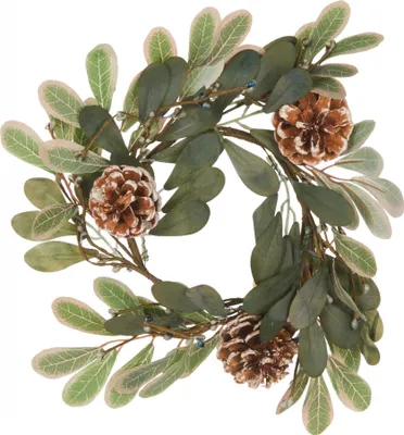 Produktbild von Herrlicher Eukalyptus-Adventskranz mit Tannenzapfen grün-braun 35 cm -