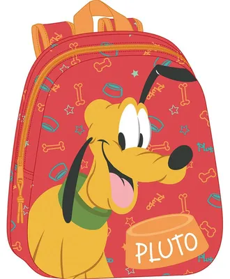 Imagen del producto de Mochila infantil 3D, diseño clásico de Disney, Pluto, color naranja, 27 x 33 x 10 cm