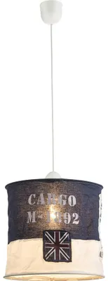 Produktbild von Pendelleuchte, Textil, blau-weiß, 28 cm