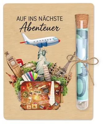 Productafbeelding van Reisaccessoire van hout, 10 x 13 cm, met een reageerbuisje.