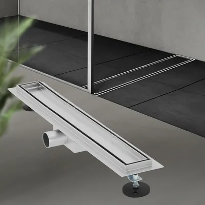 Produktbild von LuxeBath Duschrinne 2in1 Edelstahl, 60 cm, Silber, befliesbar, extra flach