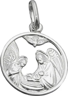 Produktbild von Anhänger Maria und Josef mit Jesuskind 925 Silber glänzend Silberanhänger