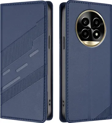 Obrázek produktu pro Pouzdro pro Realme 13 Pro/Realme 13 Pro+,Polyuretankožené peněženkové pouzdro s přihrádkou na karty a funkcí stojánku Blau