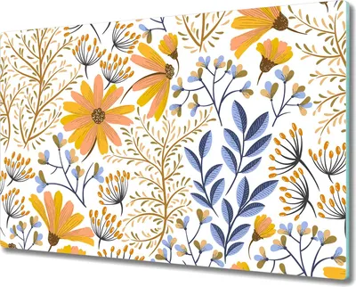 Produktbild von Glas Schneidebrett Herdabdeckplatten Schneideplatten - 80x52 cm -  Orangenmohn