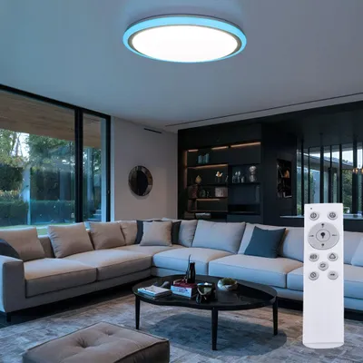 Produktbild von RGB LED Deckenlampe, Fernbedienung, dimmbar, CCT, D 40 cm