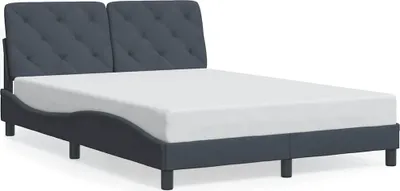 Zdjęcie produktu dla vidaXL Rama łóżka bez materaca ciemnoszara 140x200 cm aksamitna