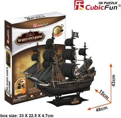 Produktbild von CUBICFUN Piratenschiff Queen Anne's Revenge 3D Puzzle 180 Teile