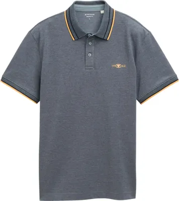 Produktbild von TOM TAILOR Polo-Shirt mit Kontraststreifen und Logo-Patch, kurzärmlig Größe: S