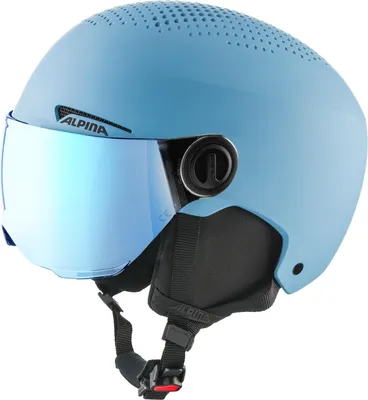 Produktbild von Alpina Zupo Visor Q-Lite Kinder Skihelm Snowboardhelm smoke blue matt : 51 - 55 cm Grösse - Helme: 51 - 55 cm