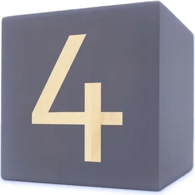 Immagine prodotto di Cubo di legno per lettere, 5 x 5 cm, grigio, numero 4