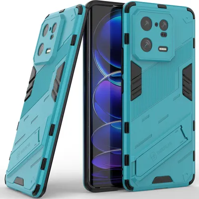 Produktbild von Armor Hülle für Xiaomi 13 Pro, Hybrid PC TPU Bumper Stoßfestes Schutzhülle mit Standfunktion Blau