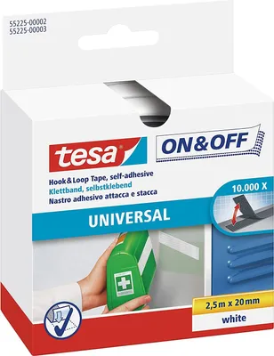 Produktbild von Tesa 55225-02 - biały - 20 mm - 2,5 m - 1 sztuka - przezroczyste opakowanie