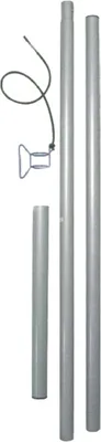 Produktbild von EDUPLAY 160011 Stahlmast-Set für Sonnensegel, 2-teilig, zerlegbar, Höhe 2,5 m, Ø 5 cm, Wandstärke 15 mm, silberfarben (1 Set, 2-teilig)