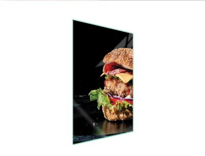 Produktbild von Herdabdeckplatte 35x52 Glaskeramikkochfeld Abdeckung Spritzschutz Glasplatte Deko Schneidebrett Hamburger Essen