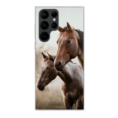 Produktbild von MuchoWow® Handyhülle Schutzhülle Hülle für Samsung Galaxy S22 Ultra Pferde - Natur - Braun Silikon Softcase Handy Hülle - Abbildung