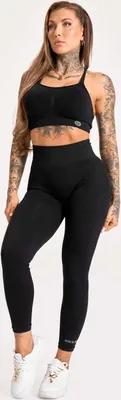 Zdjęcie produktu dla Legginsy Gym Glamour Push-Up 2.0 – damskie legginsy bezszwowe – kolor: czarny, rozmiar: S